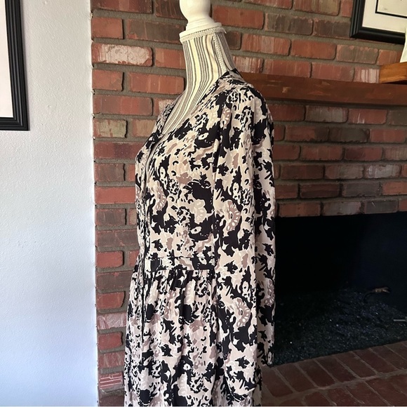 Rungolee Carmina Silk Maxi Dress Tan Black Sz S - Picture 5 of 12